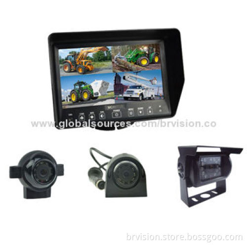 Vehicle rear view system with 7.0 inch quad monitor and waterproof cameraNew
